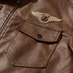 R&B | Herren Fleece-Leder Truckerjacke