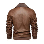 R&B | Herren Fleece-Leder Truckerjacke