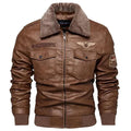 R&B | Herren Fleece-Leder Truckerjacke