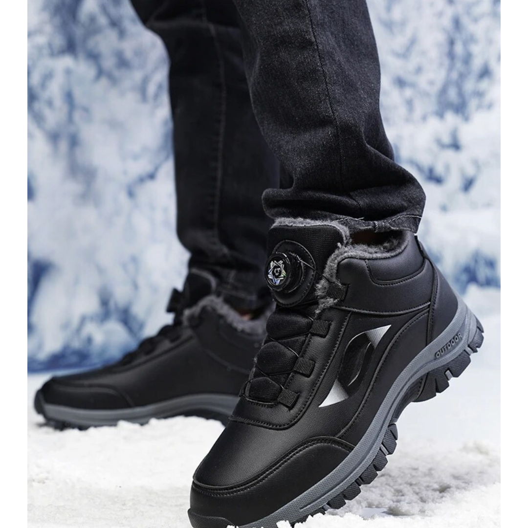 Wasserdichte Stiefeletten mit flacher Sohle aus Plüsch R&B