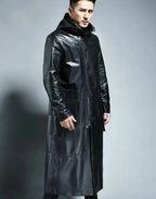 R&B | Herren Kapuzenlose Lederübercoat