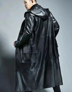 R&B | Herren Kapuzenlose Lederübercoat
