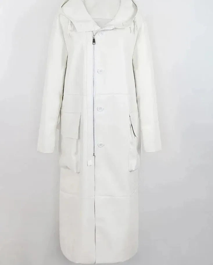 R&B | Herren Kapuzenlose Lederübercoat