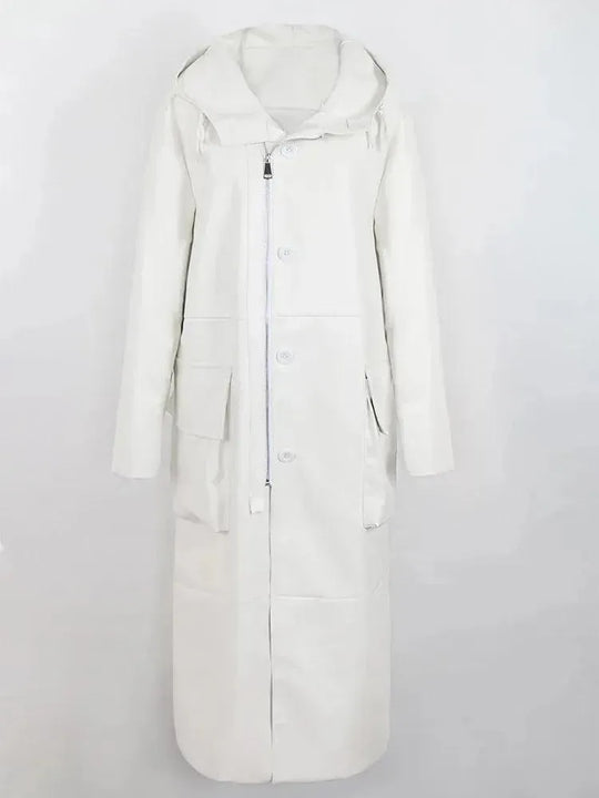 R&B | Herren Kapuzenlose Lederübercoat