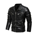 R&B | Herren PU-Leder Patchwork Bikerjacke