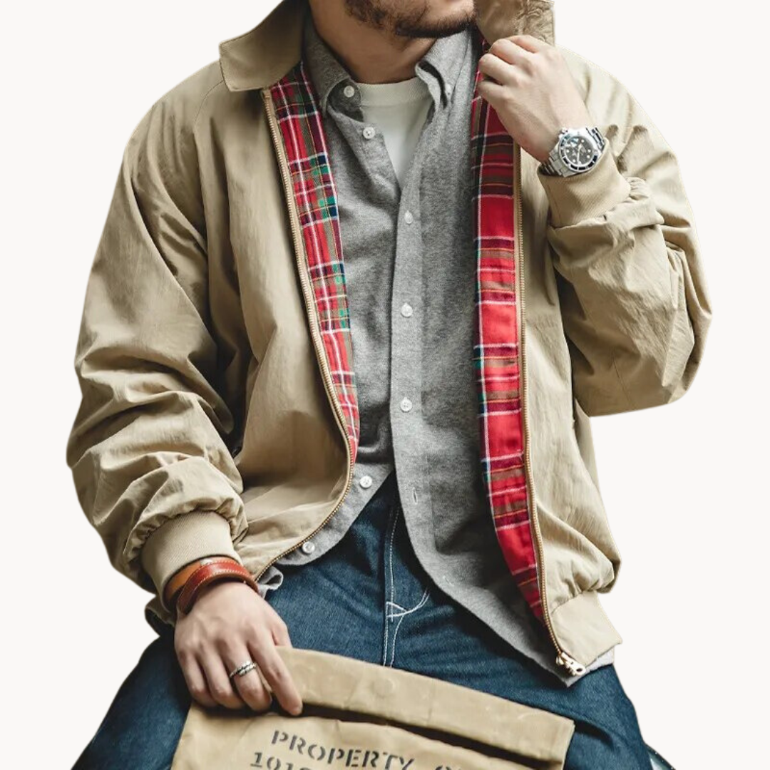 R&B | Herren Baumwoll Harrington Jacke - Klassisch & Vielseitig