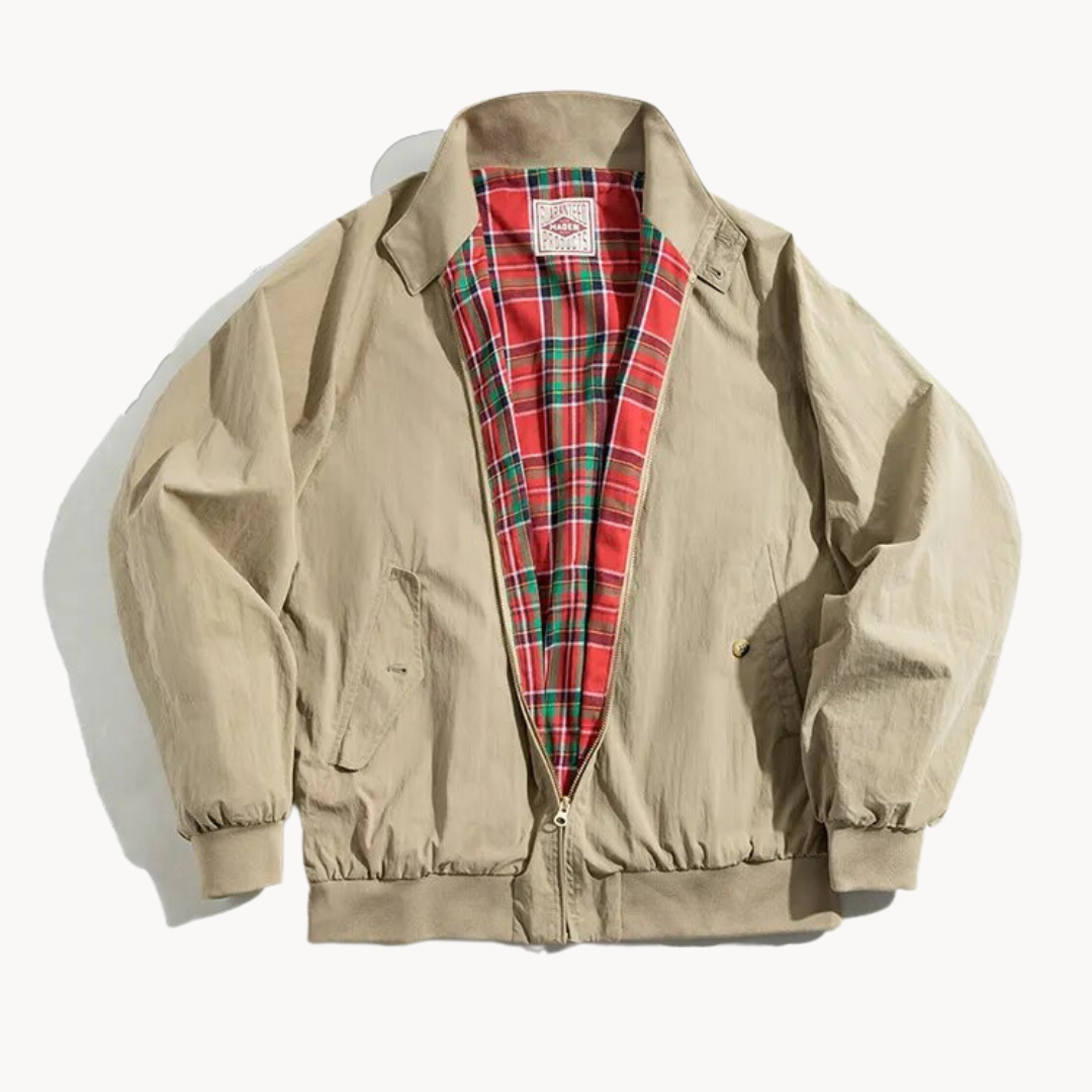 R&B | Herren Baumwoll Harrington Jacke - Klassisch & Vielseitig