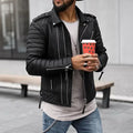 R&B | Herren zeitloses Kunstlederjacke mit Reißverschluss