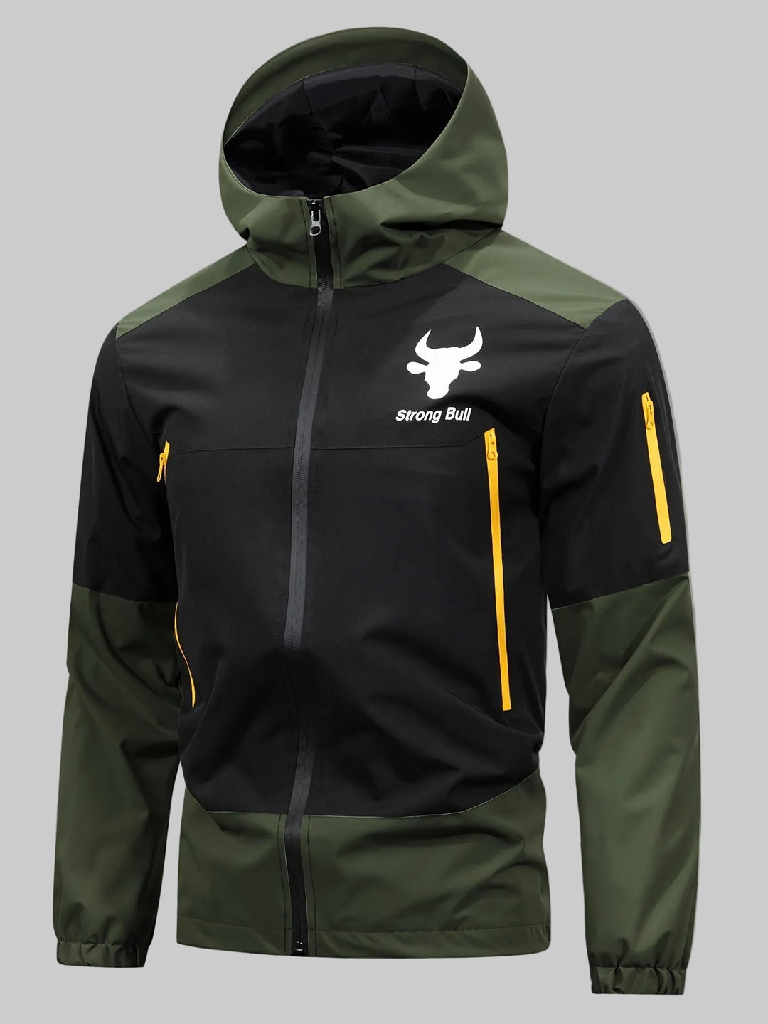 R&B | Herrenjacke mit Reißverschluss, Kapuze und Farbblockdesign