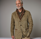 R&B | Herren Wildlederjacke mit Lederbesatz - Reverskragen-Design
