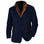 R&B | Herren Wildlederjacke mit Lederbesatz - Reverskragen-Design