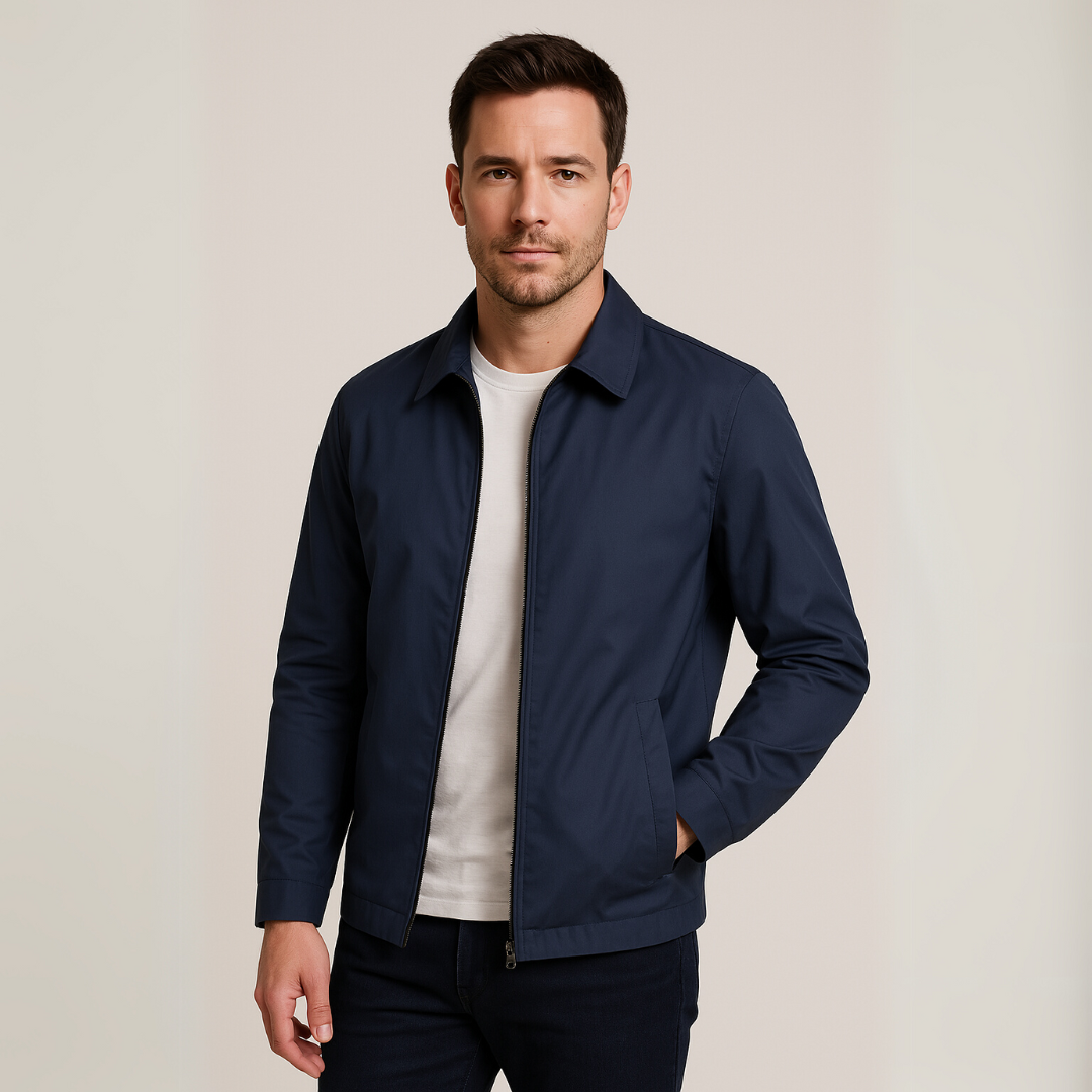 R&B | Herren Leichte Baumwolljacke mit kariertem Futter