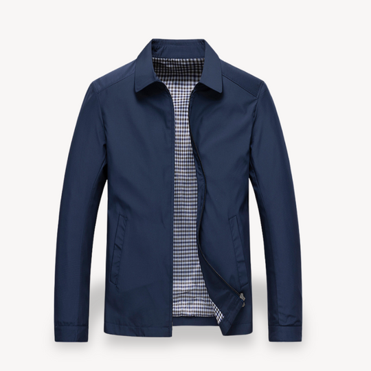 R&B | Herren Leichte Baumwolljacke mit kariertem Futter