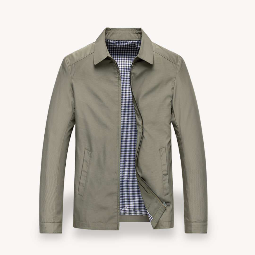 R&B | Herren Leichte Baumwolljacke mit kariertem Futter