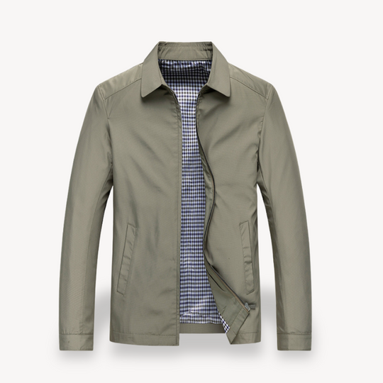 R&B | Herren Leichte Baumwolljacke mit kariertem Futter