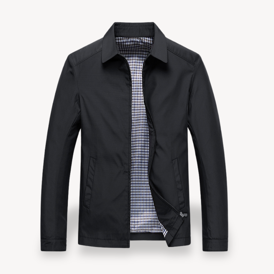 R&B | Herren Leichte Baumwolljacke mit kariertem Futter
