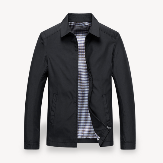 R&B | Herren Leichte Baumwolljacke mit kariertem Futter