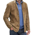 R&B | Herren Wildleder Blazer Jacke, Blau & Braun, Elegant & Vielseitig