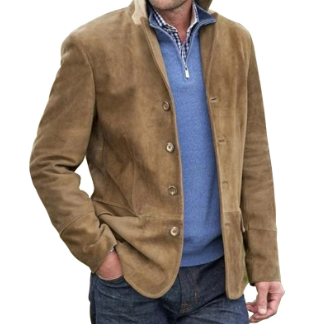 R&B | Herren Wildleder Blazer Jacke, Blau & Braun, Elegant & Vielseitig