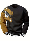 R&B | Herren Sweatshirt mit gesticktem Cartoon-Bär