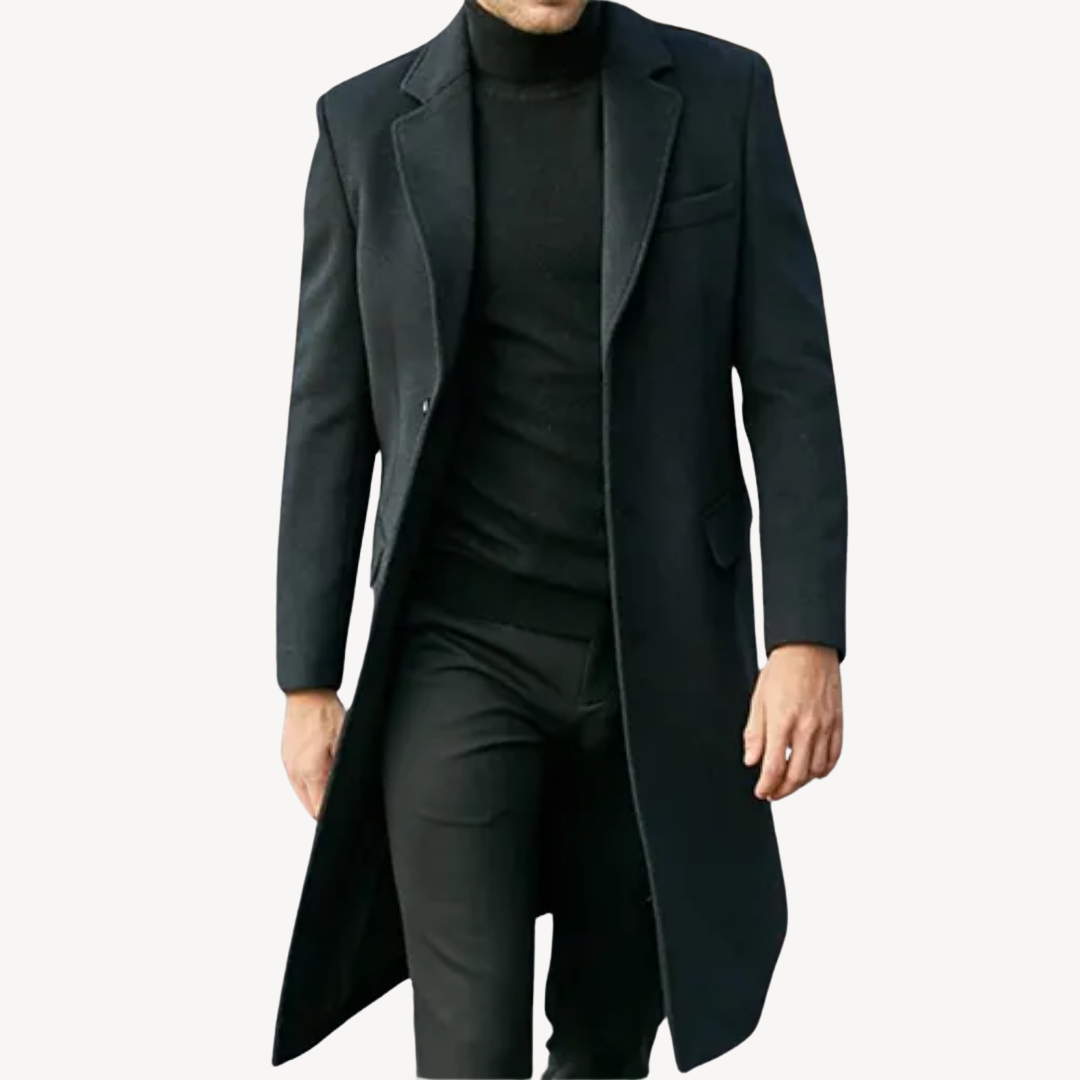 R&B | Herren Wollmantel - Eleganter & Warmer Langer Mantel