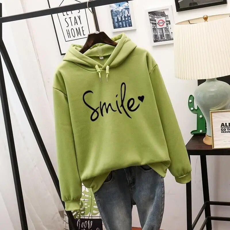R&B Damen Hoodie mit Smile-Print und Kapuze