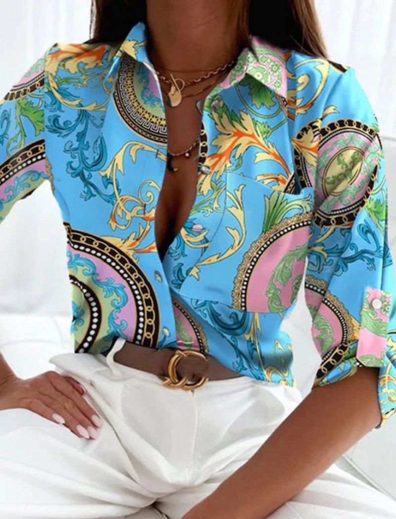 Heidi-Mode | Damen-Sommerbluse mit Umlegekragen