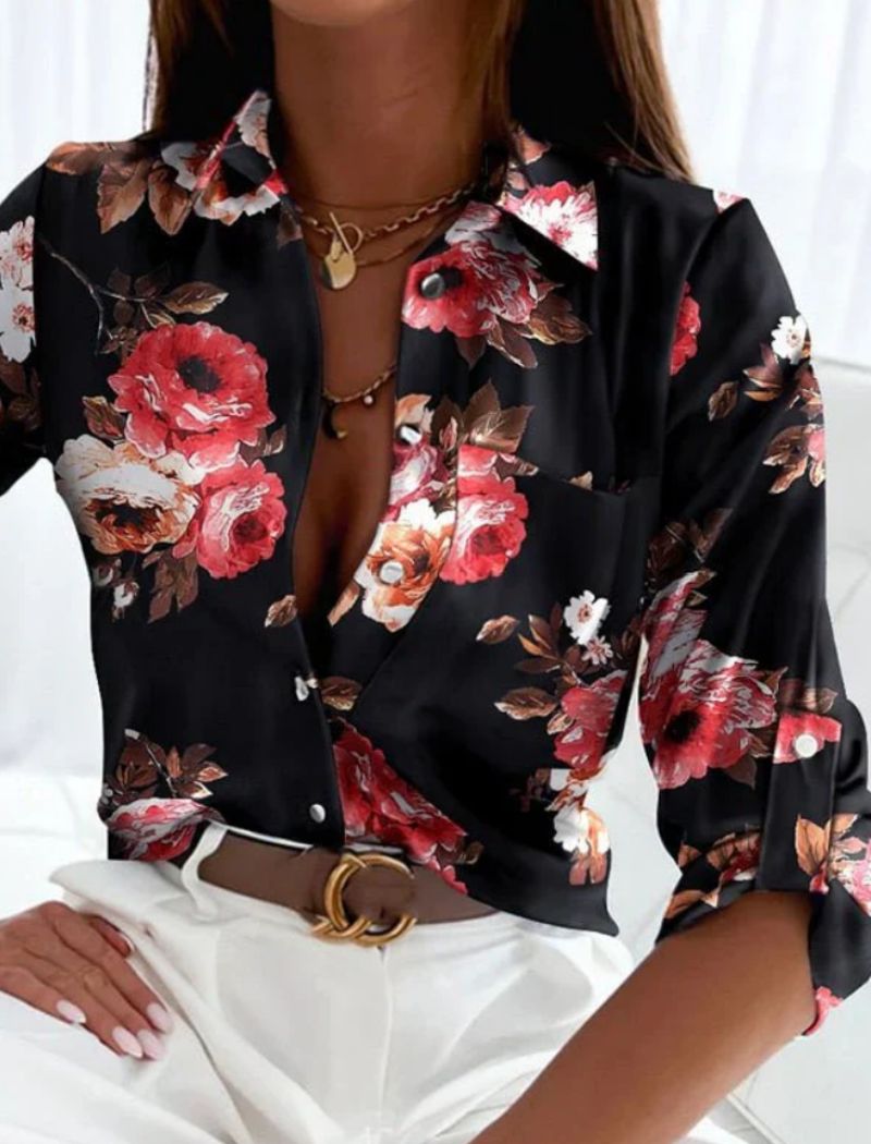 Heidi-Mode | Damen-Sommerbluse mit Umlegekragen