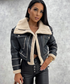 R&B | Motorradjacke mit Reverskragen und Sherpa-Fütterung