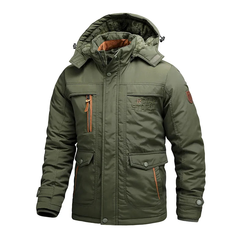 R&B | Herren wasserdichte Winterjacke mit Kapuze & thermischer Fütterung