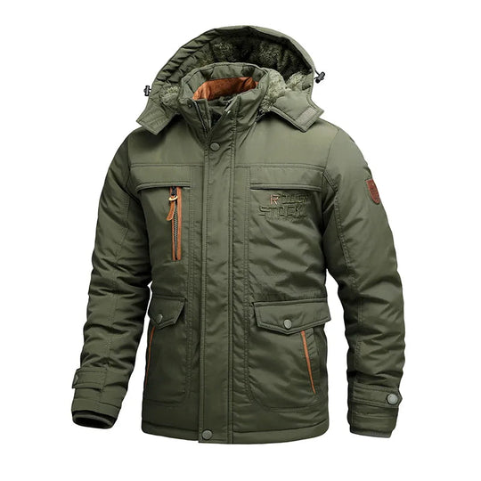 R&B | Herren wasserdichte Winterjacke mit Kapuze & thermischer Fütterung