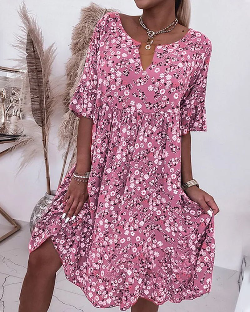 R&B | Kleid mit Blumenmuster und Lockerer Passform für Damen