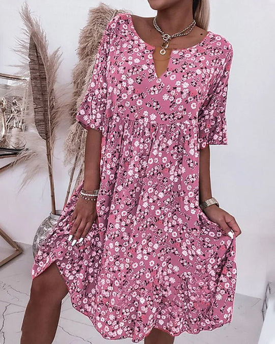 R&B | Kleid mit Blumenmuster und Lockerer Passform für Damen