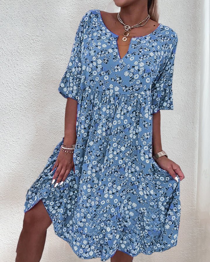R&B | Kleid mit Blumenmuster und Lockerer Passform für Damen