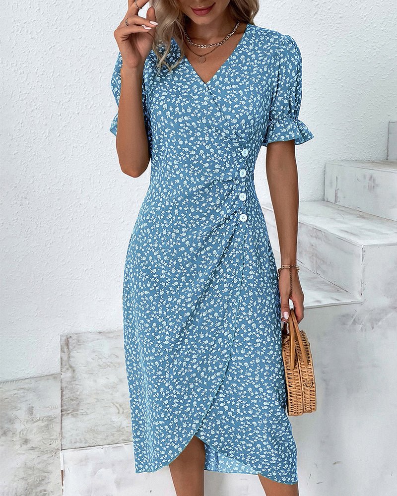 R&B | Sommerkleid Bunte Blumen, Leicht, Bequem und Stylisch