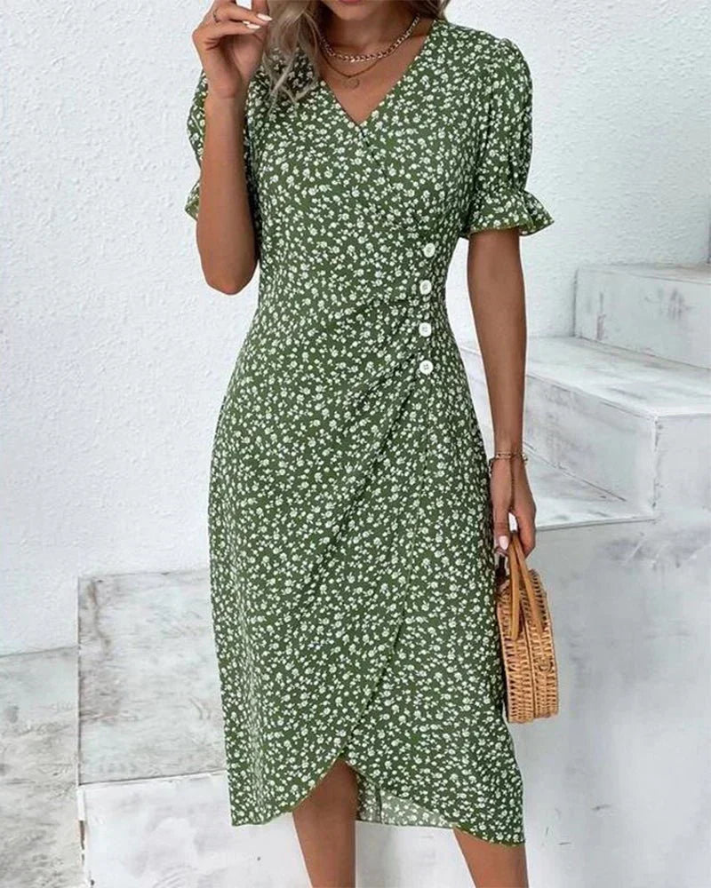 R&B | Sommerkleid Bunte Blumen, Leicht, Bequem und Stylisch