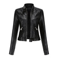 R&B | Jacke Im Biker Stil Kurzjacke mit Reißverschluss und Stehkragen