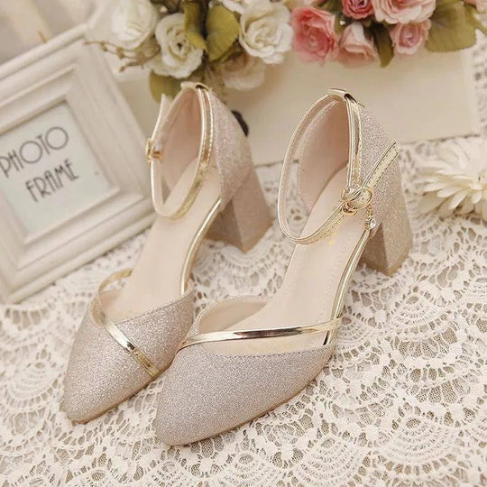R&B | Elegante Blockabsatzschuhe für Frauen Knöchelriemen