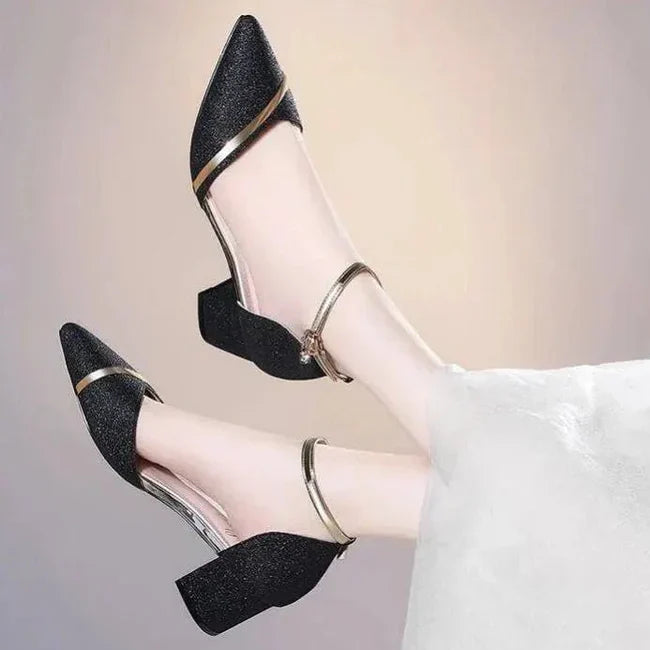R&B | Elegante Blockabsatzschuhe für Frauen Knöchelriemen