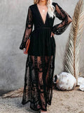 R&B | Elegantes und Fließendes Boho Spitzen-Maxikleid für Damen