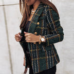 R&B | Langarm Kariert Blazer - Strick