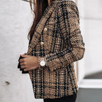 R&B | Langarm Kariert Blazer - Strick