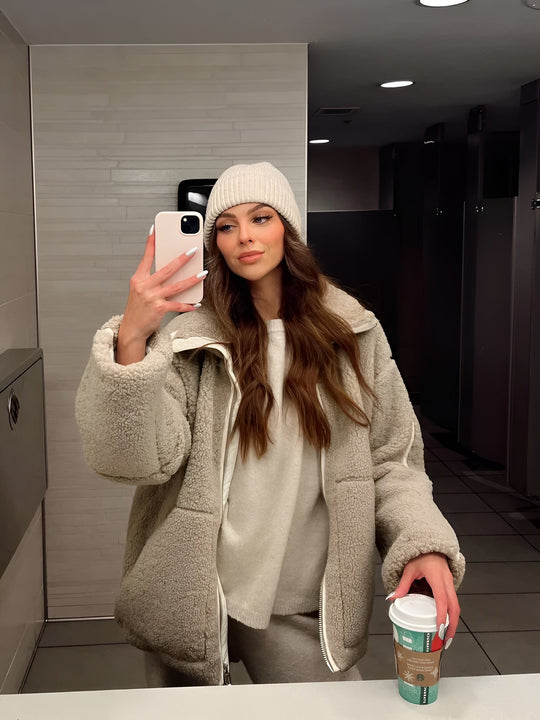 R&B | Teddyjacke In Cremeweiß
