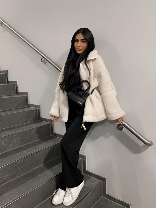R&B | Teddyjacke In Cremeweiß