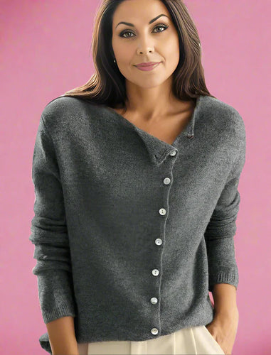 R&B | Cardigan mit asymmetrischem Knopfdesign
