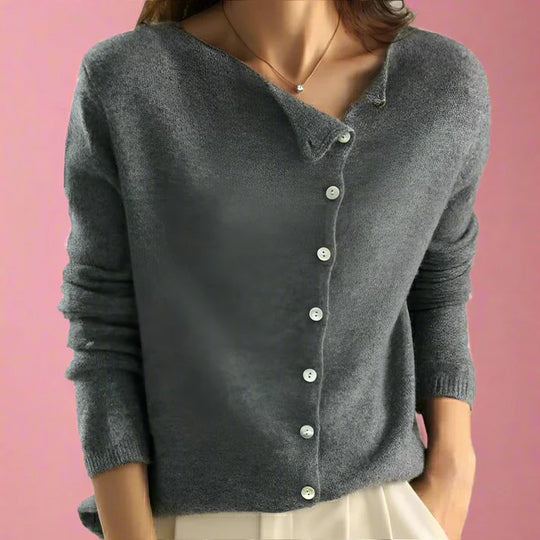 R&B | Cardigan mit asymmetrischem Knopfdesign