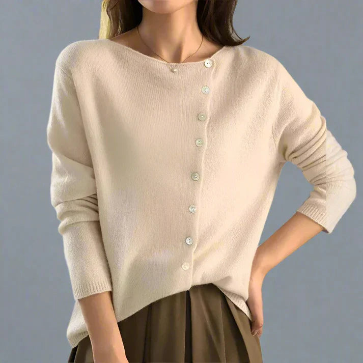 R&B | Cardigan mit asymmetrischem Knopfdesign