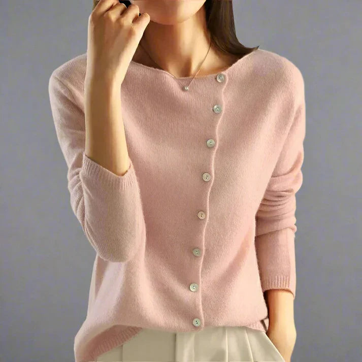 R&B | Cardigan mit asymmetrischem Knopfdesign