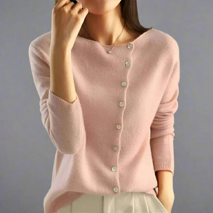 R&B | Cardigan mit asymmetrischem Knopfdesign
