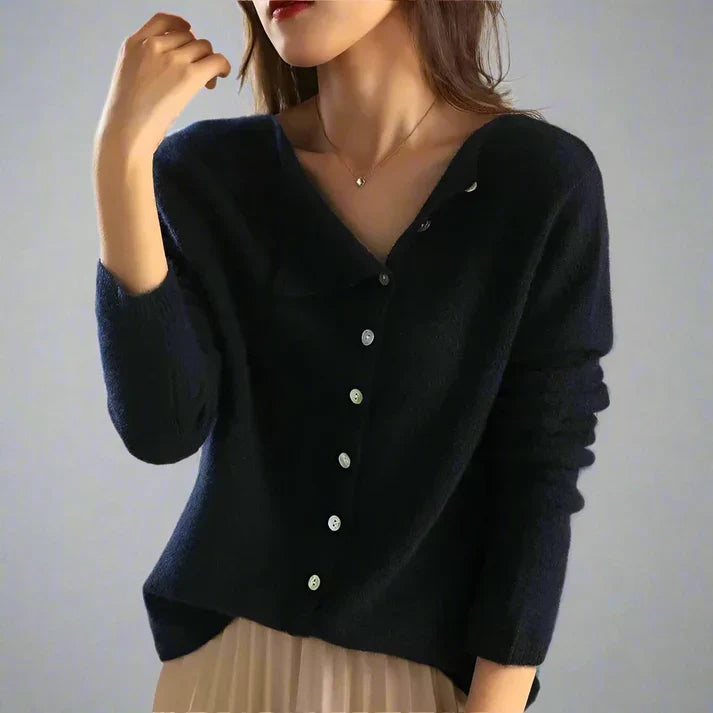 R&B | Cardigan mit asymmetrischem Knopfdesign